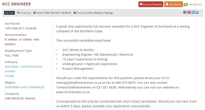 engineering jobs in kimberley